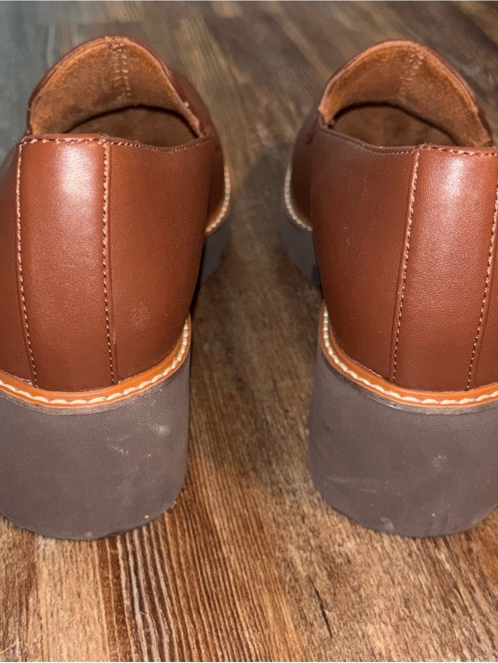 Naturalizer Women’s Chestnut Brown Leather Slip-On Loafers - Picture 4 of 7